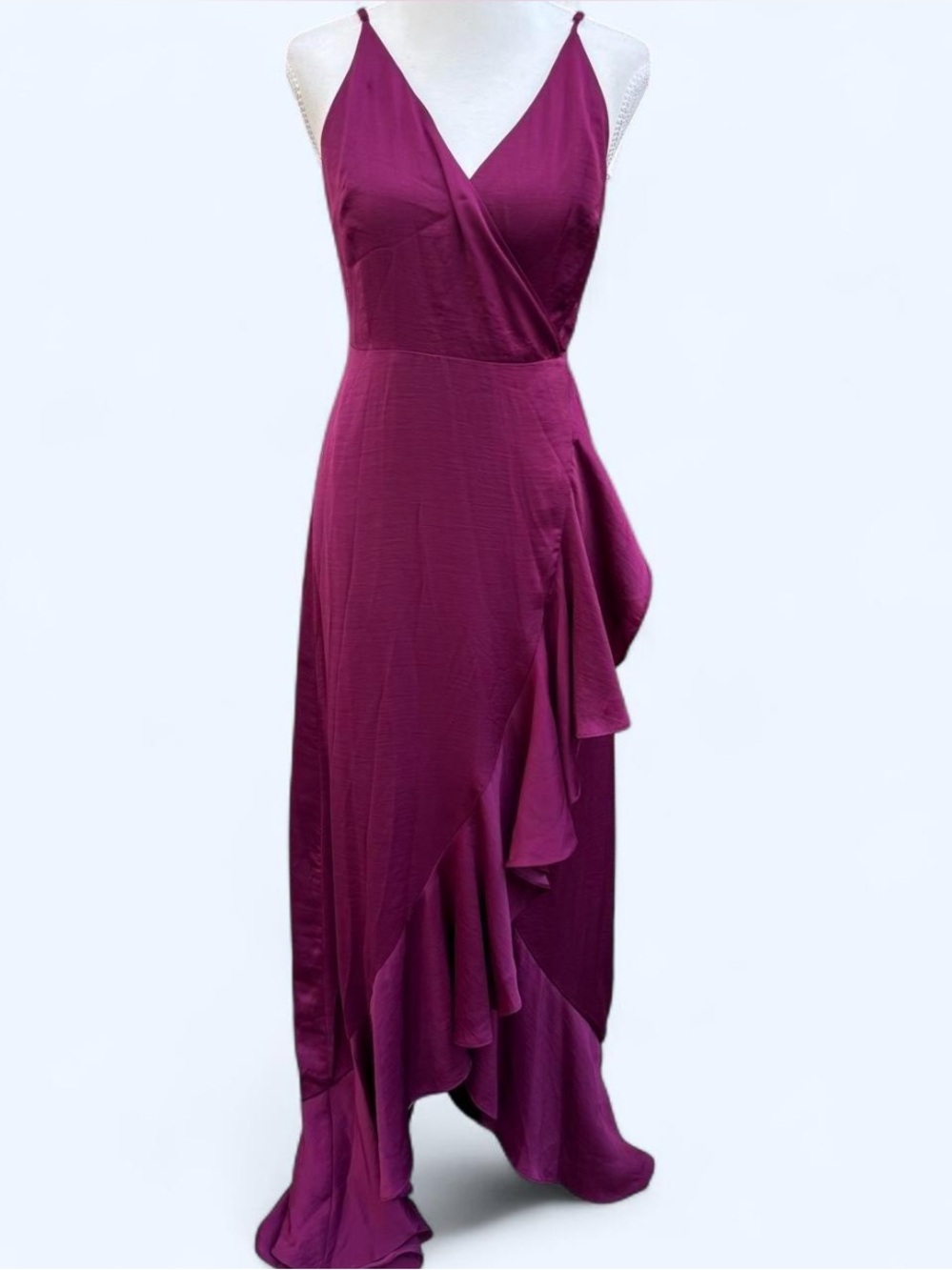 Yumi Kim Plum Wrap Ruffle Maxi Dress